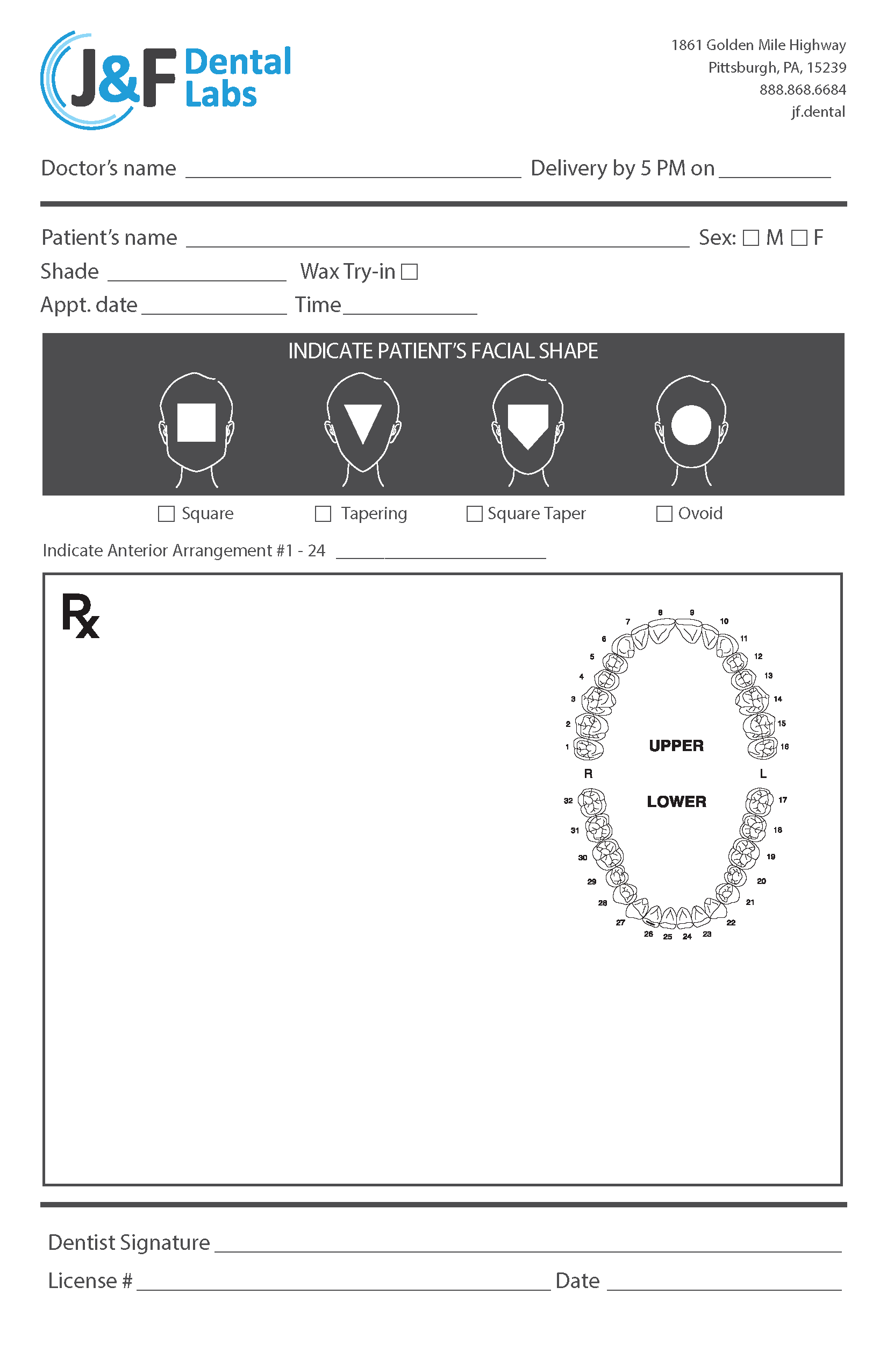 Removable RX Form